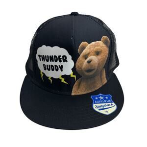 Men's Ted Movie Thunder Buddy Black Trucker Cap Snapback Casual Mesh Back Hat OS